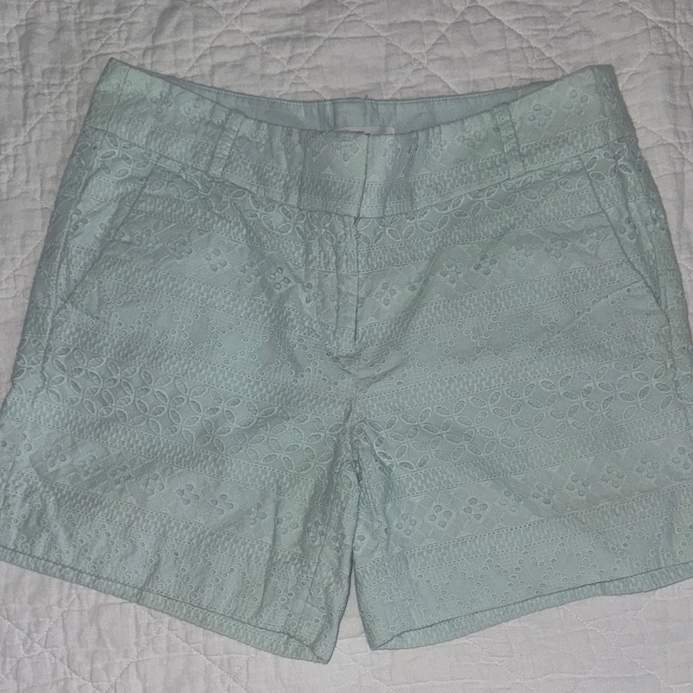 LOFT Light Green Eyelet Women Shorts